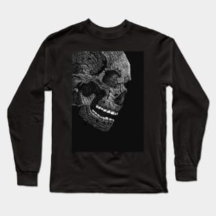 Hand Drawn Skull Print Art Long Sleeve T-Shirt